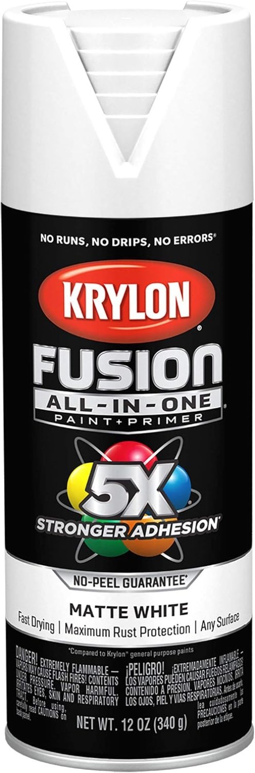 12 oz Krylon Fusion All-In-One White Paint – Fast Drying, Waterproof Finish