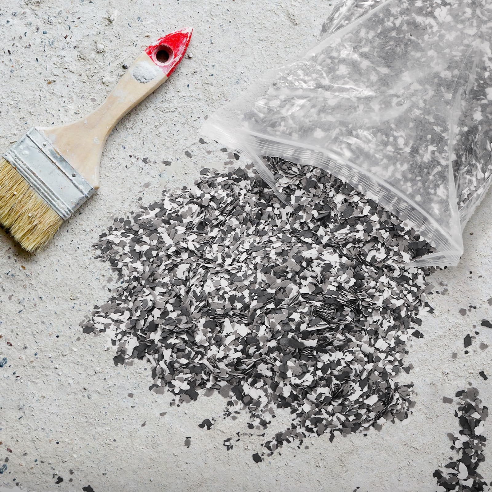Decorative Epoxy Paint Chips For Concrete Floor Coating Gray White Black 2KG