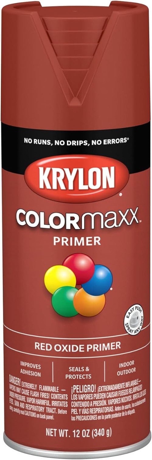 Krylon COLORmaxx 12oz Fast-Drying Red Oxide Primer for Indoor/Outdoor Projects