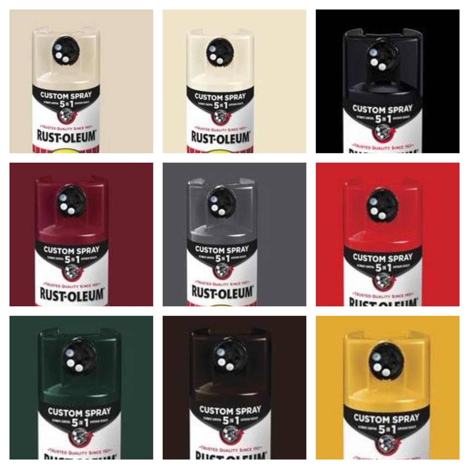 Rust-Oleum Stops Rust Custom Spray 5-in-1 Gloss Paint – 12 oz Price Per Can New
