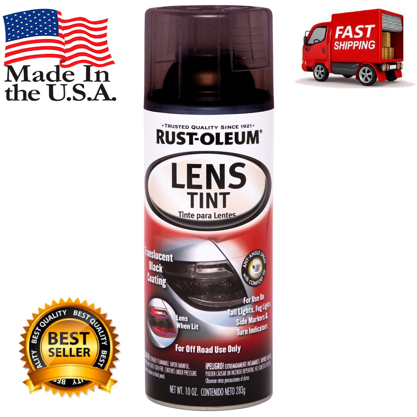 Lens Tint Translucent Black Tail & Head Lights Fog Black out Tinted Spray 10 Oz