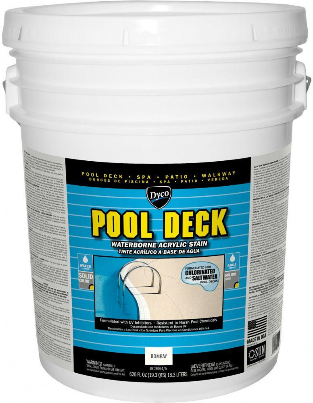 Dyco Paints Pool Deck 5 gal. 9064 Bombay Low Sheen Waterborne Acrylic Stain