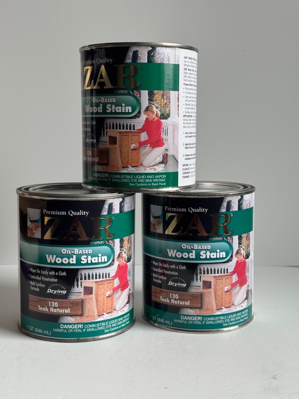 (1) ZAR TEAK NATURAL Wood 120 Oil-Based Wood Stain Interior – 1 Qt – NEW