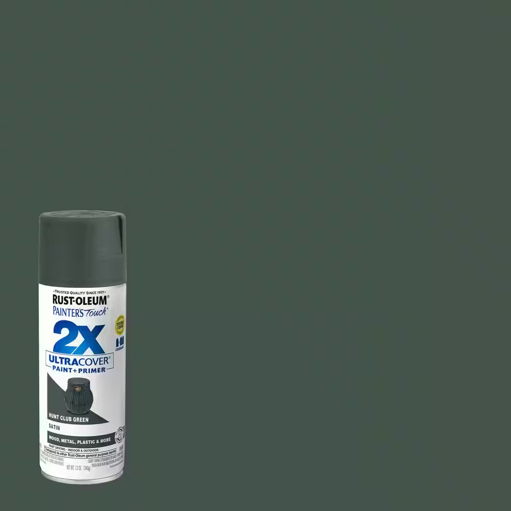 12 Oz. Satin Hunt Club Green General Purpose Spray Paint (6-Pack)