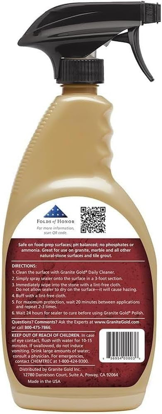 Water-Based Sealer Spray Protection for Granite, Marble, Travertine, Natural Sto