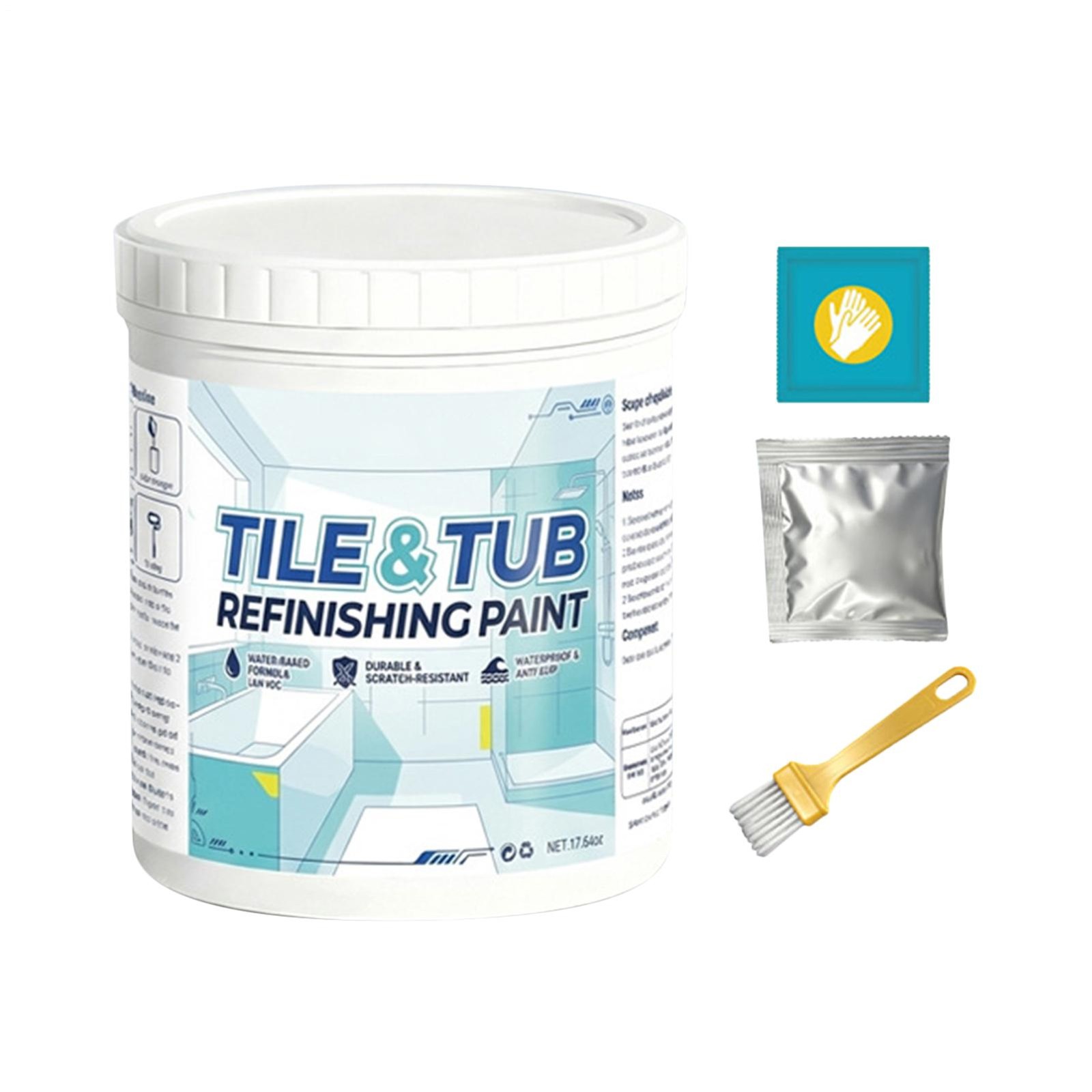 Bathtub Paint Semi-Gloss Tile Refinishing Coating Waterproof Bathtub Paint 500g