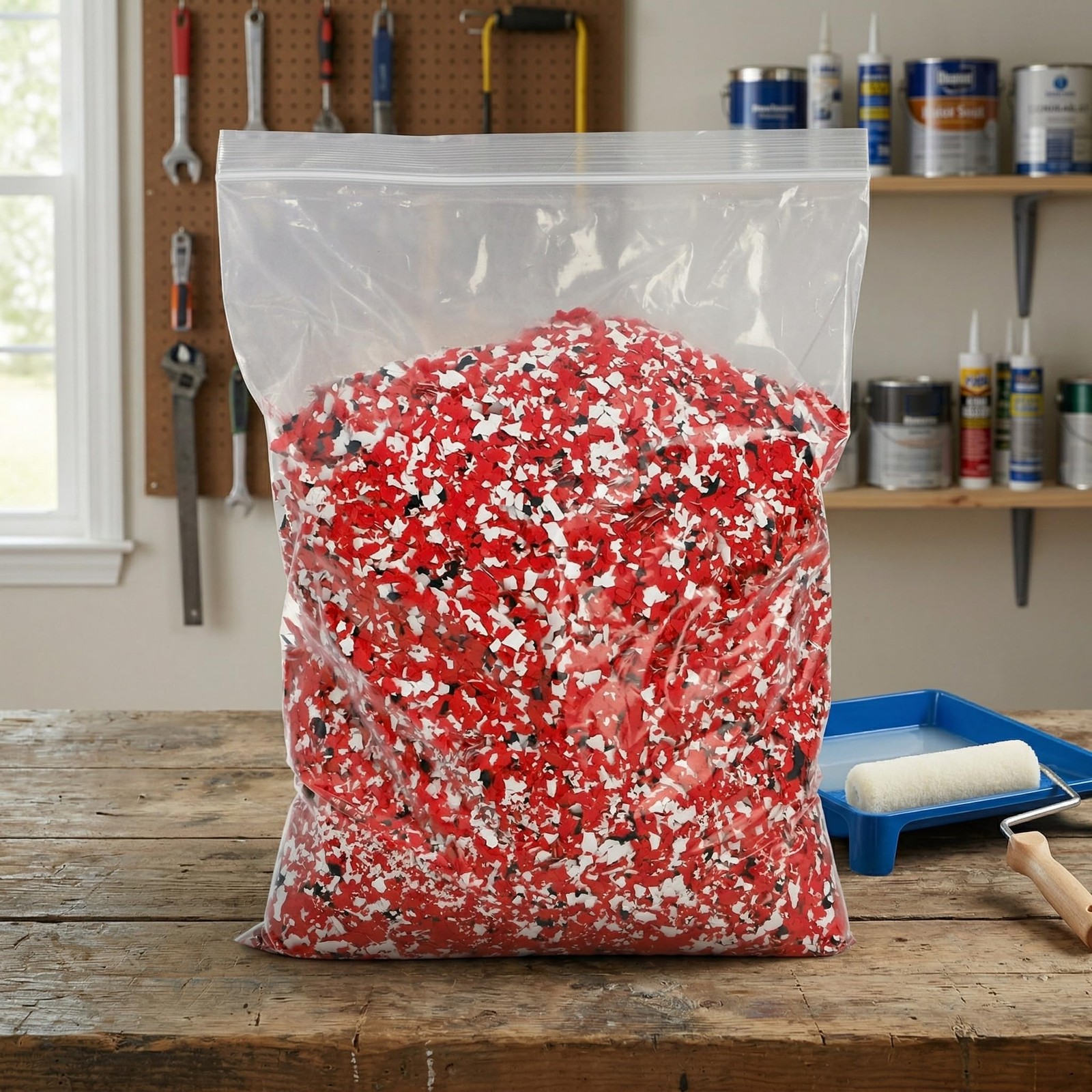 2 Kg/4.4 Lb Epoxy Flakes 1/4″, Blend Colors Decorative Chips, Garage Floor Ep…