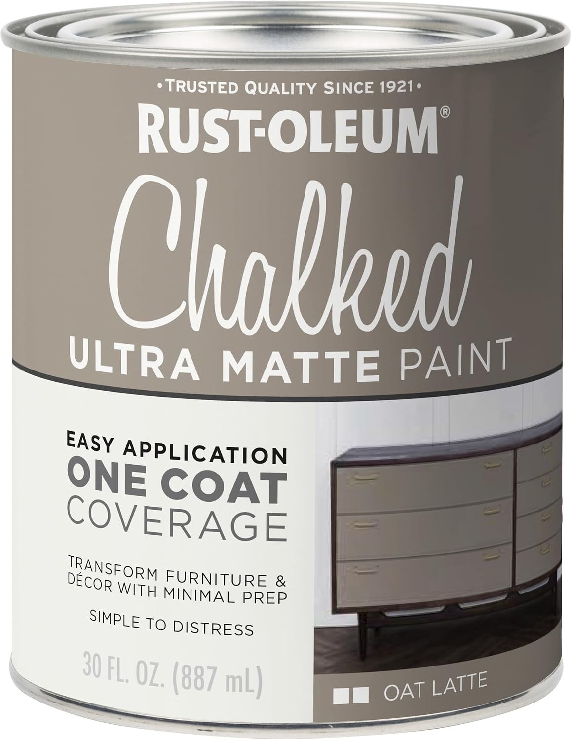 Rust-Oleum Oat Latte Chalked All-in-One Ultra Matte Paint | One Coat Coverage |