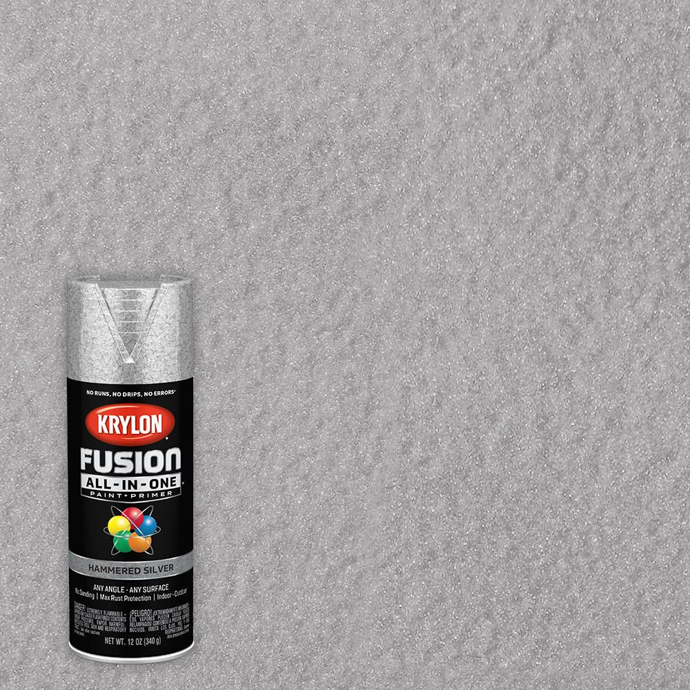 All Surfaces Rust Protection Silver Spray Paint Hammered without Priming/Sanding