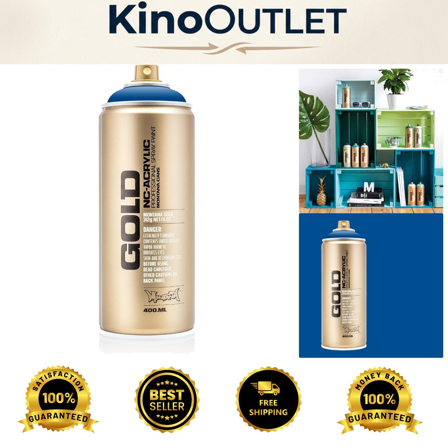 Versatile 400ml Shock Blue Spray Paint by GOLD – Ideal for Indoor & Outdoor Use