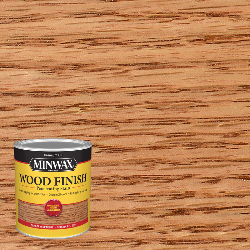 Minwax 700434444 Sedona Red Oil-Based Interior Wood Stain 1 qt. (Pack of 4)