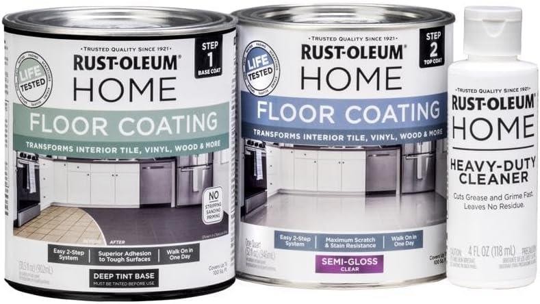 Rust-Oleum HOME Floor Coating, Deep Tint Base, Semi-Gloss, Kit – 360101