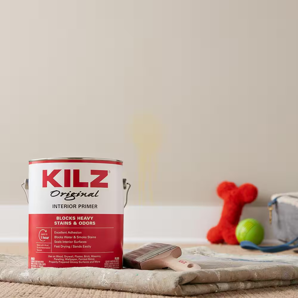 KILZ Original White Oil-Based Interior Primer Paint, Sealer, Stain Blocker 5 Gal
