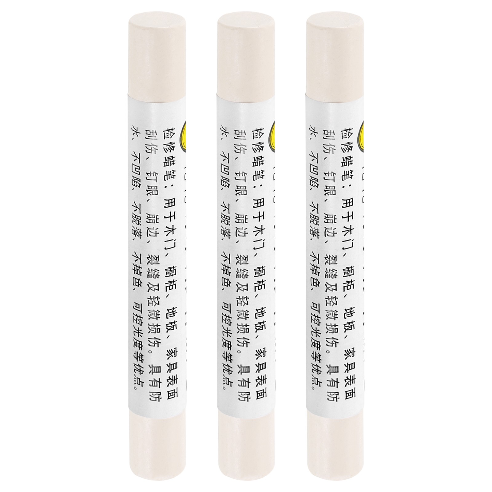 Furniture Repair Pen, 3 Wax Filler Pencils, Milk White Color