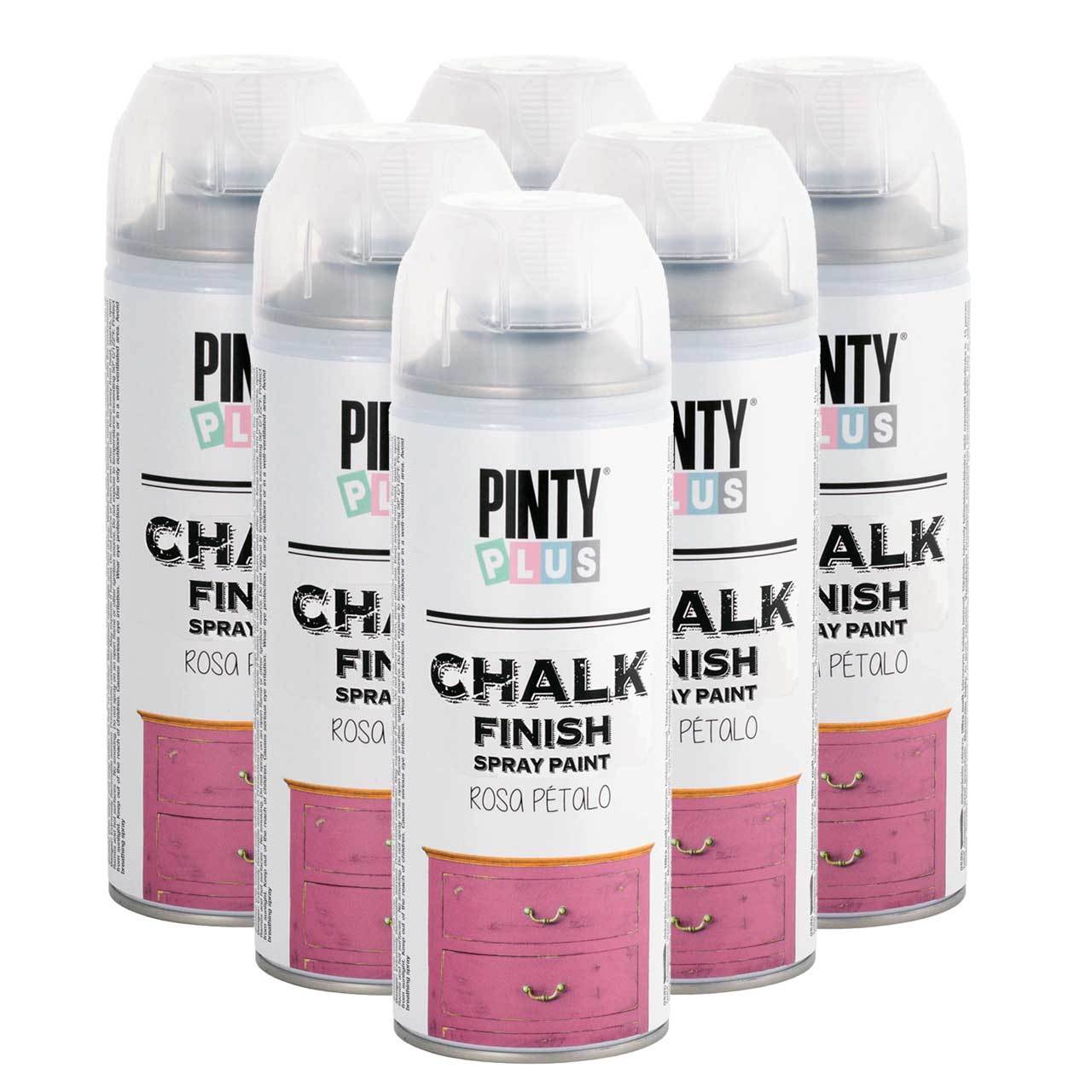 Pintyplus Chalk Finish Spray Paint, Case of 6 Cans – Assorted Colors