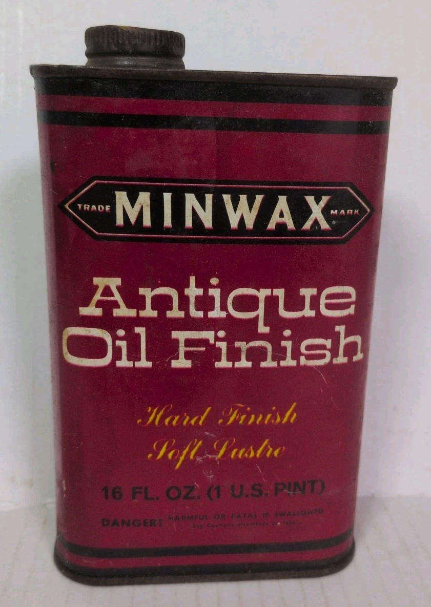 Vintage Minwax Antique Oil Finish Hard Finish Soft Lustre 1 Pint Metal Can READ