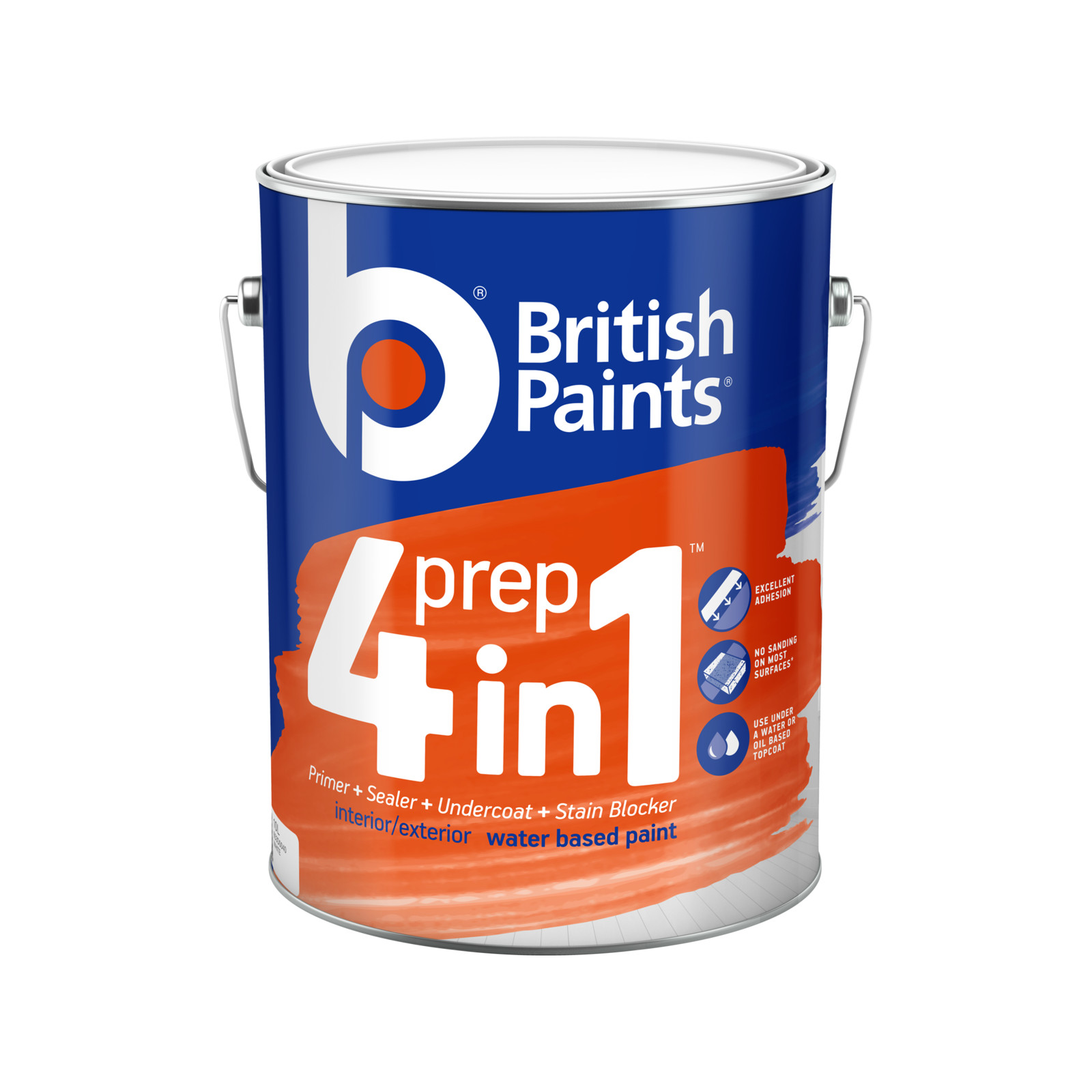 British Paints 10L White Water Based 4 In 1 Prep Primer Sealer Undercoat
