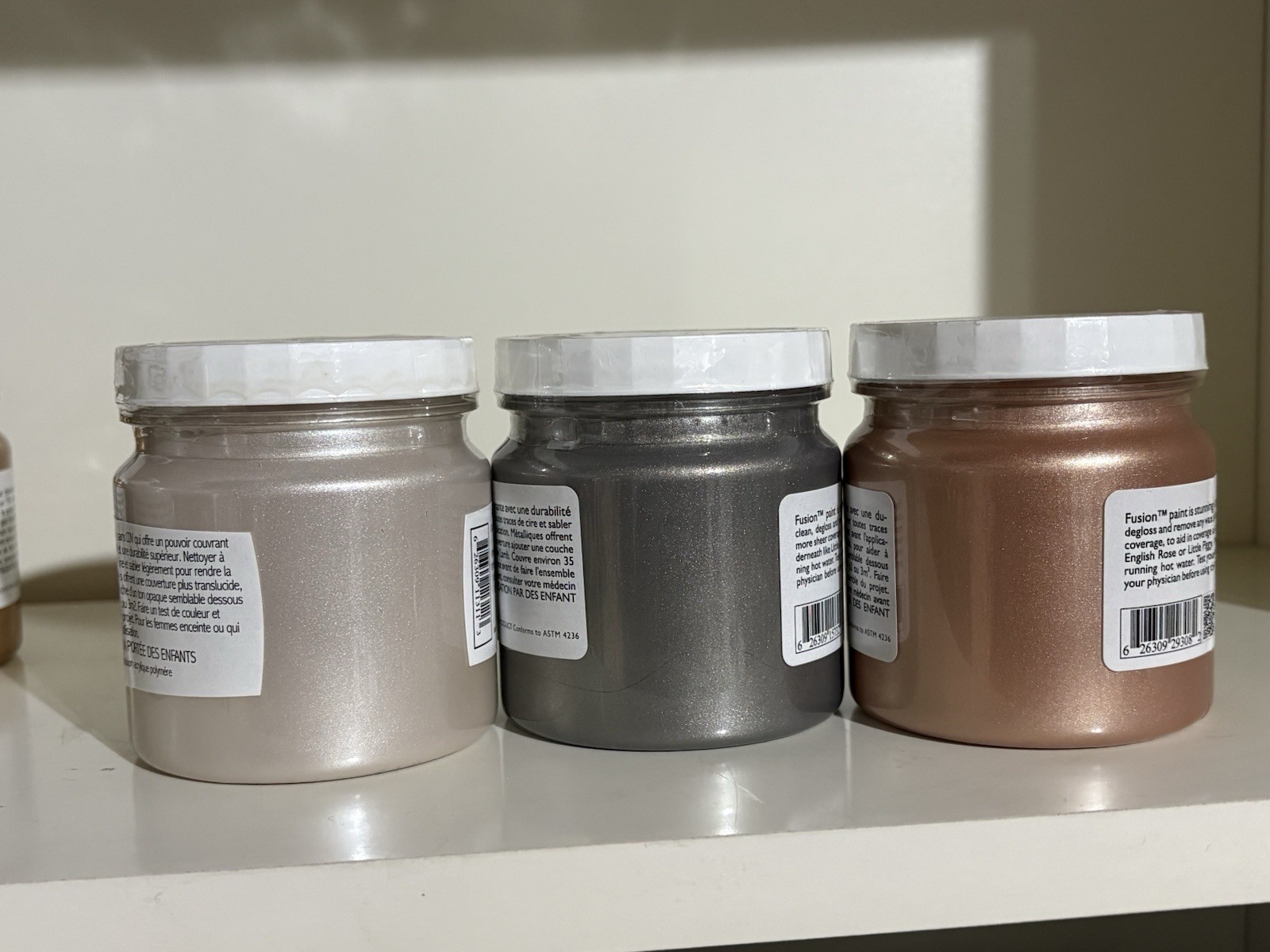 Fusion Mineral Paint 3 Pack of Metallic 1/2 Pints