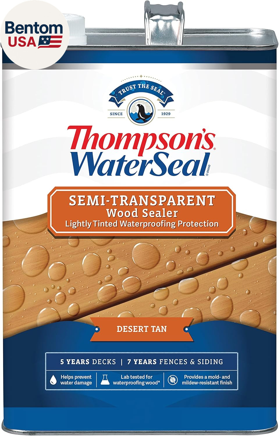 Semi-Transparent Waterproofing Wood Stain and Sealer, Desert Tan, 1 Gallon