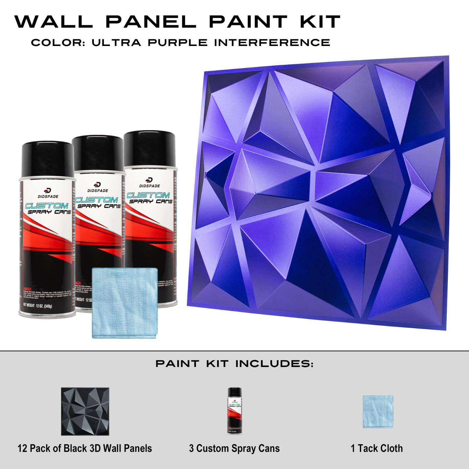 Ultra Purple Interference Black Wall Panel Paint Kit