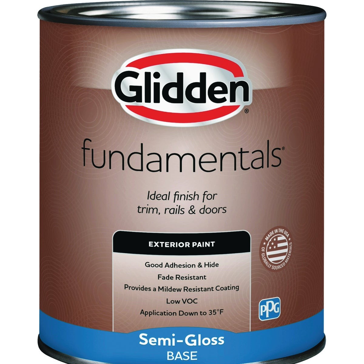 Glidden Fundamentals Exterior Paint Semi Gloss White Pastel Base Quart Glidden