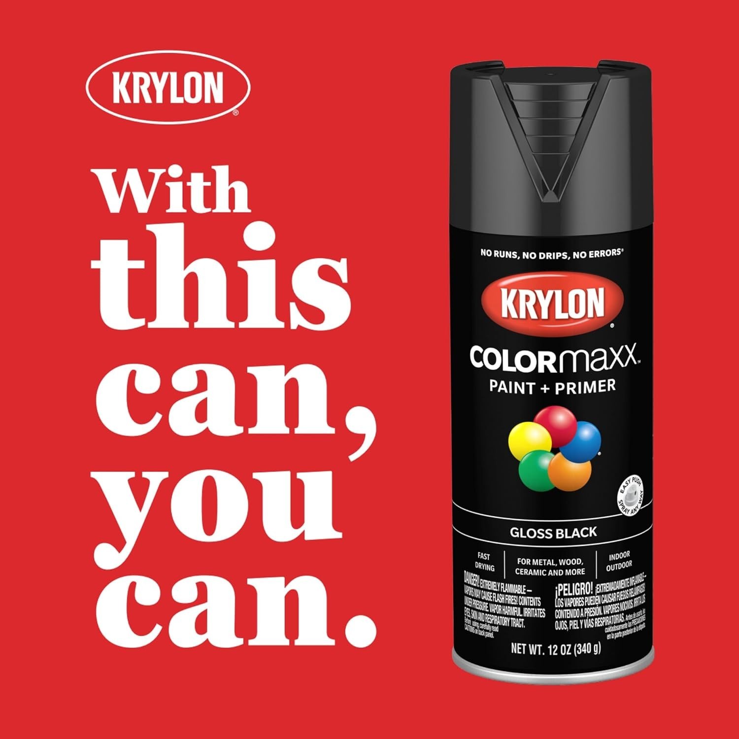 Durable Gloss Khaki Spray Paint & Primer for Indoor/Outdoor Projects – 12 Oz