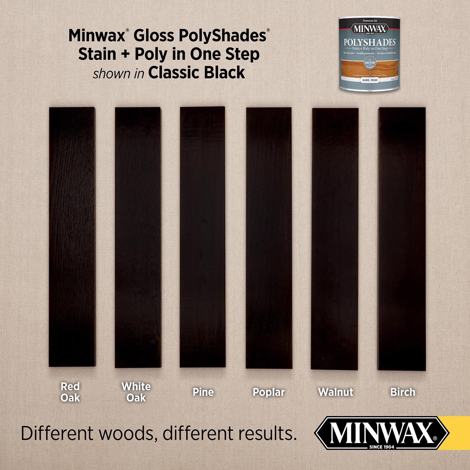 Minwax 61495444 Indoor Gloss Classic Black Polyurethane Stain 1 qt. (Pack of 4)