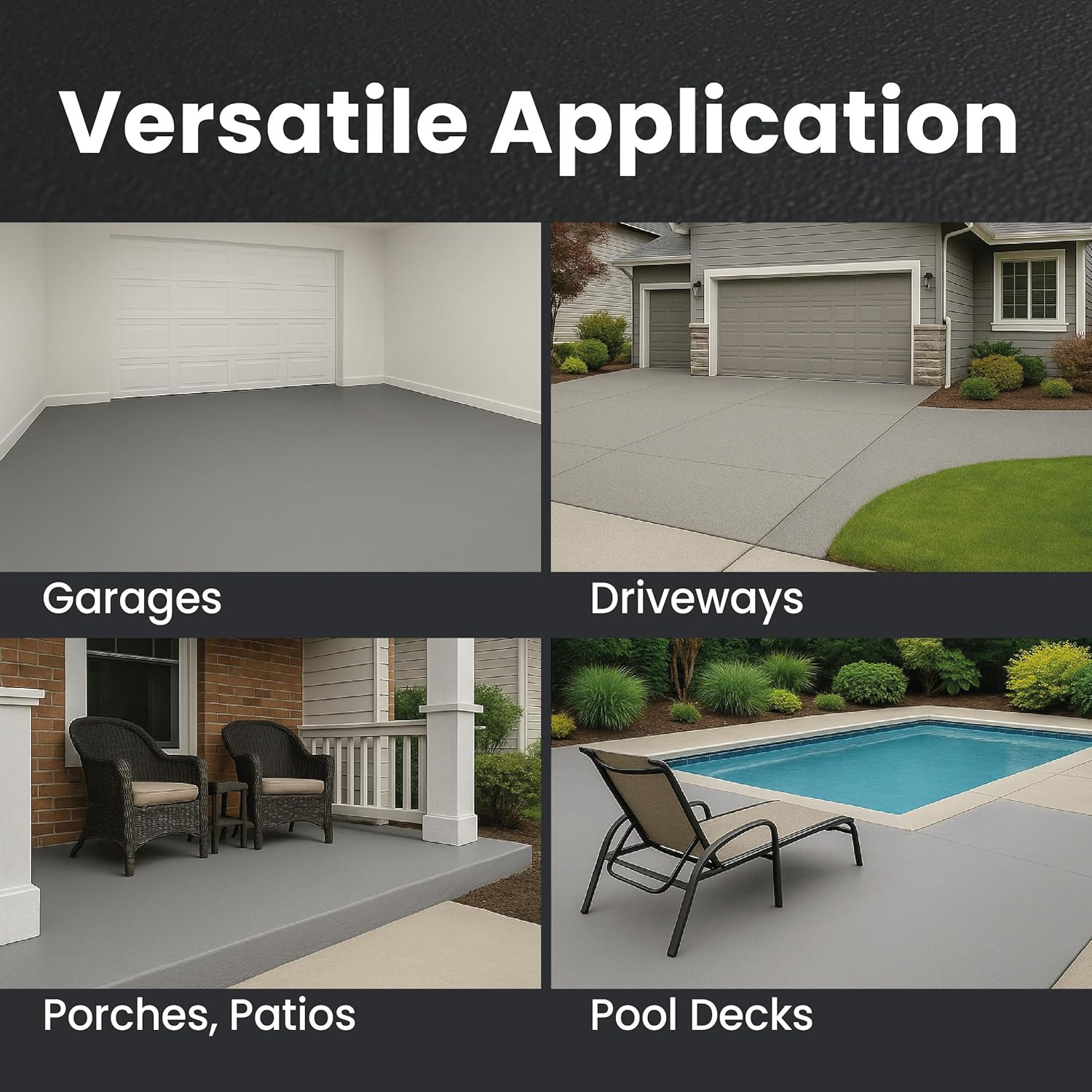 Concrete Floor Paint, 1 Gallon, Satin Dove Gray, 100% Acrylic Self-Priming Coati
