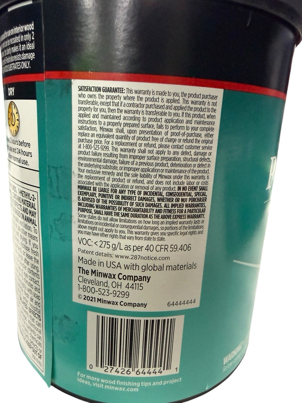 Minwax Polycrylic Water-Based Crystal Clear Topcoat, Clear Semi-Gloss, Set of 2