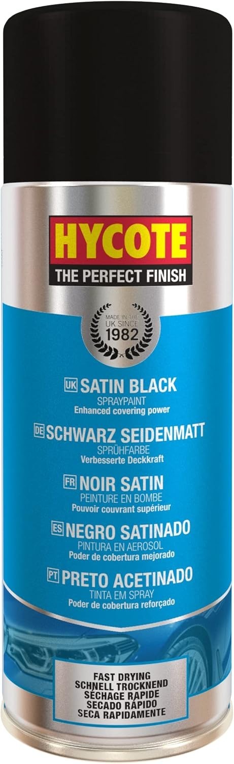 13.5 Oz Satin Black Spray Paint – Durable, Fast Drying, for DIY & Automotive Use