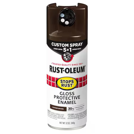 Rust-Oleum 376892 Rust Preventative Spray Paint, Leather Brown, Gloss, Solvent,