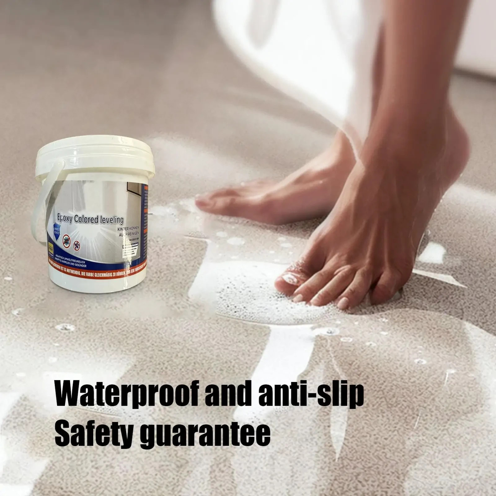 Marble Effect Epoxy Floor Coating High-Gloss Floor Paint Waterproof & Anti-slip