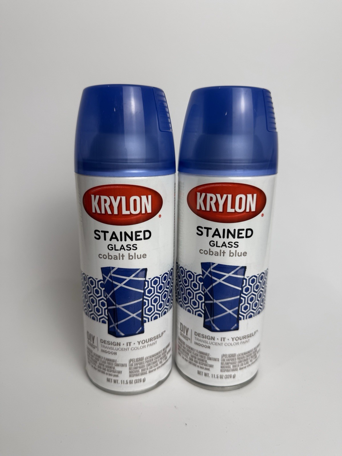 2x KRYLON Stained Glass Paint Cobalt Blue, 11.5 oz Each New