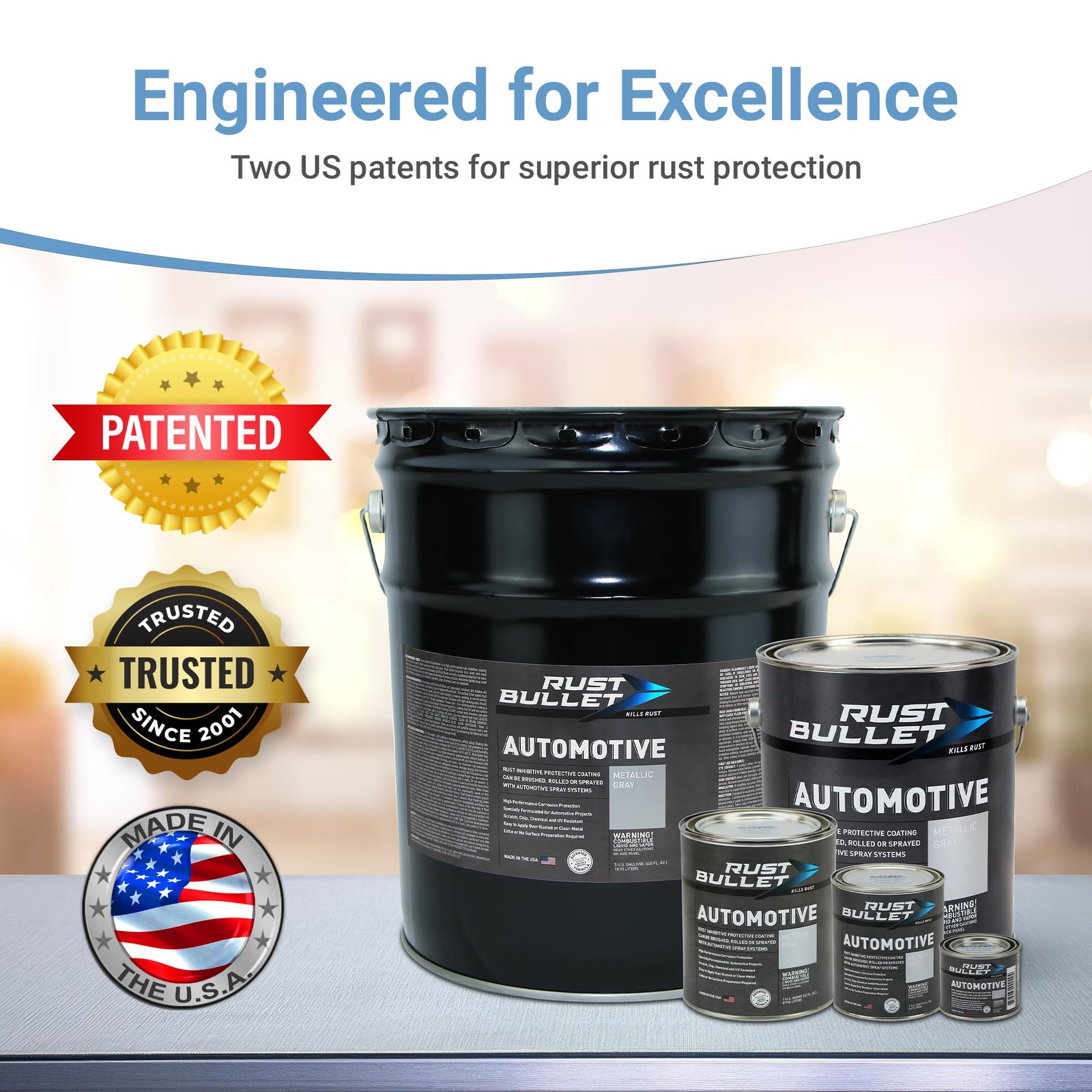 Metallic Gray Rust Inhibitor & Protective Coating for Cars, Trucks, Metal