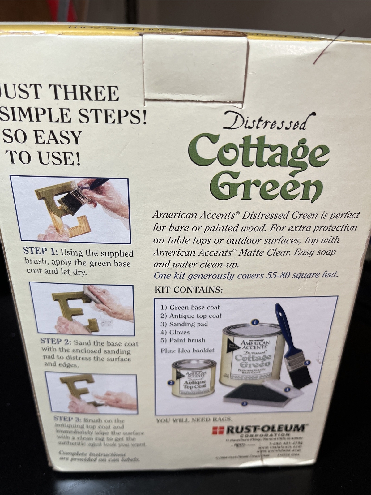 Rust-Oleum American Accents Distressed Cotge Green Finishing Kit DIY Home Crafts