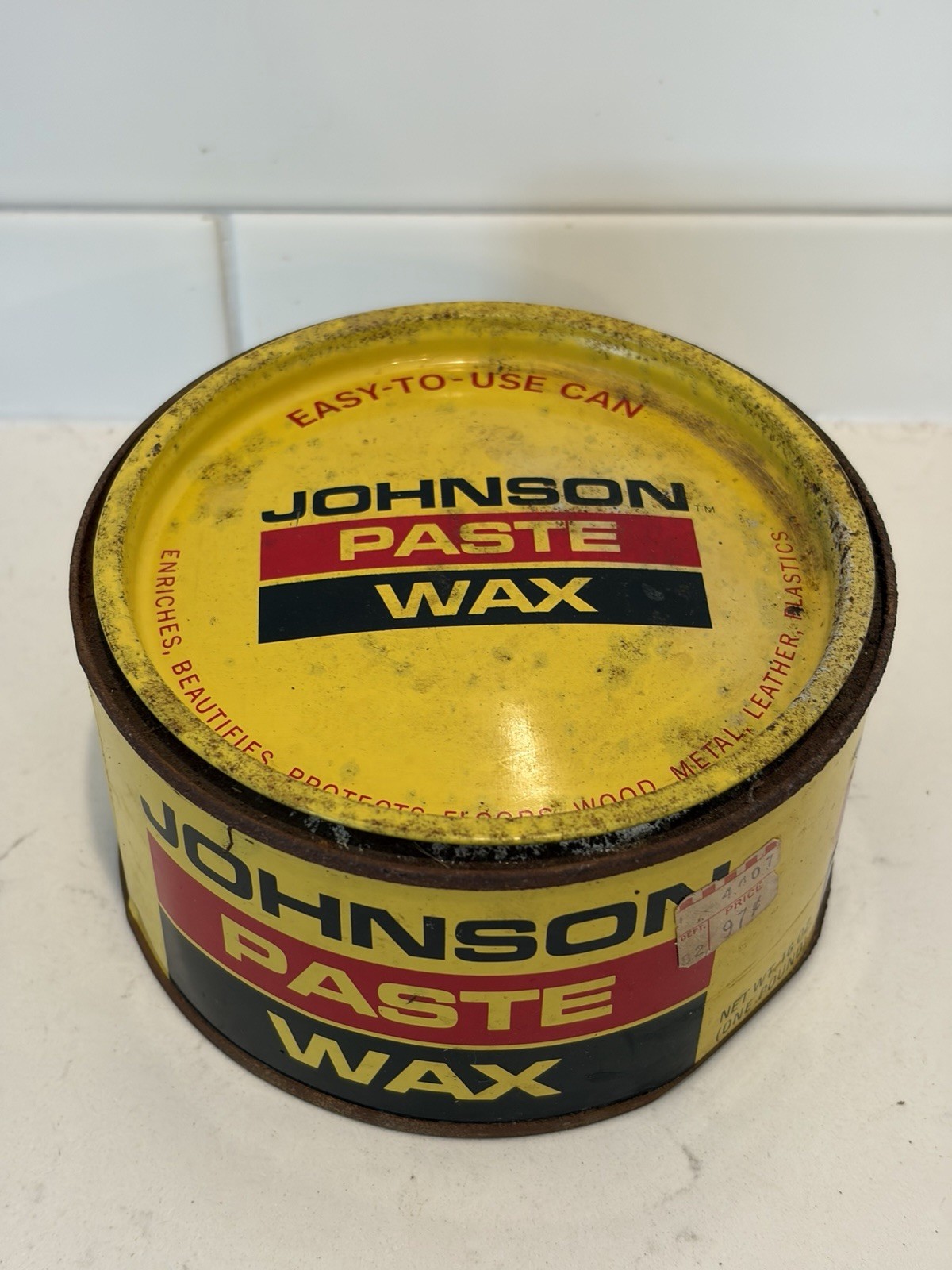 Johnson Paste Wax 1 lb Can, Gloss Clear Finish for Interior Wood & Floors