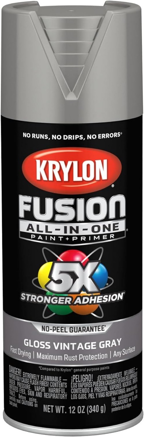 Rust Preventative Spray Paint in Gloss Vintage Gray – 12 oz for All Surfaces