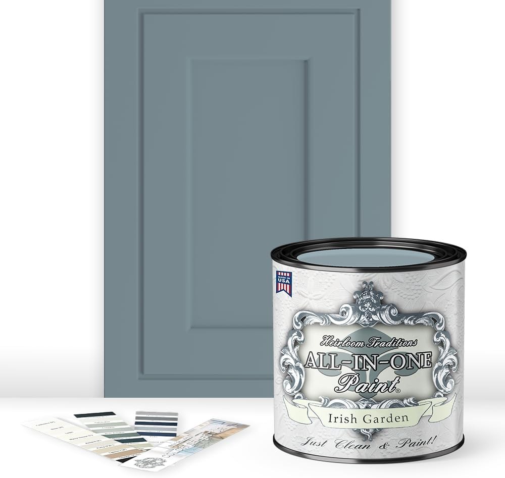 ALL-IN-ONE Paint, Irish Garden (blue green),Quart – Durable cabinet andfurniture
