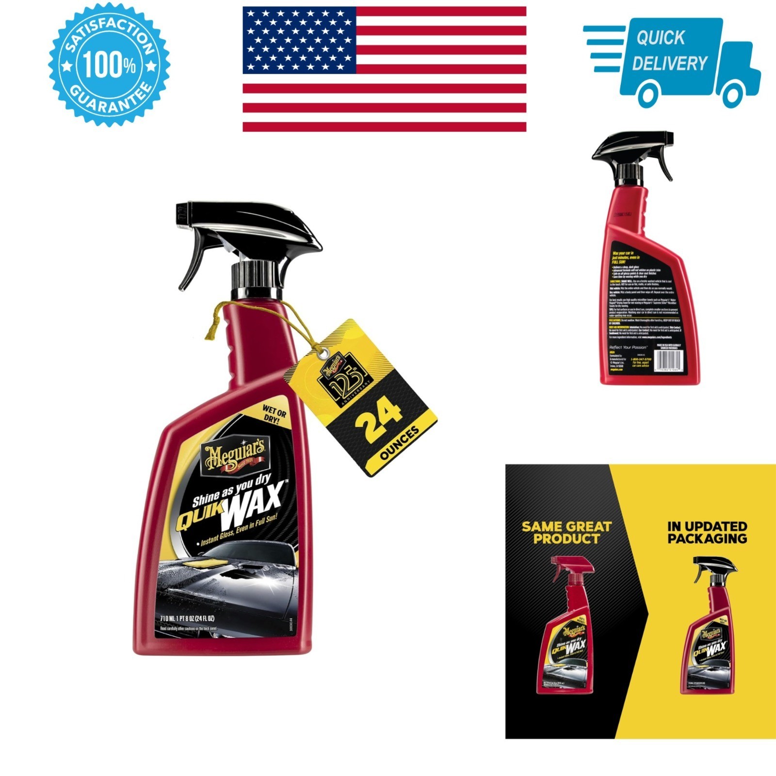 Meguiar’s Quik Wax 24 Oz Liquid Spray Wax for Deep Shine & Protection