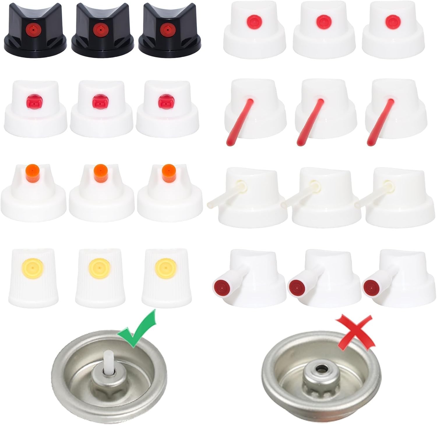 24PCS Spray Paint Caps & Nozzles Kit – Adapter Set for Male Cans, Spray Can N…