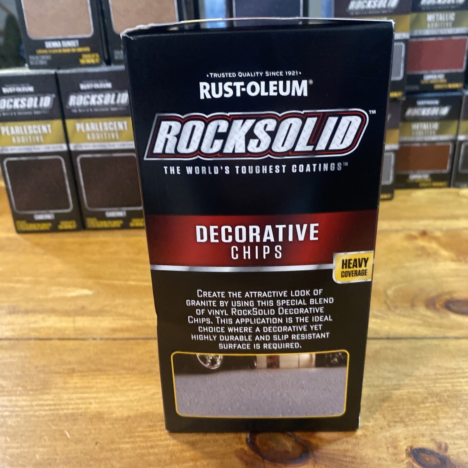 Rust Oleum Rocksolid Decorative Chips Denim 302642 Heavy Coverage 23 SQM 2lb Box