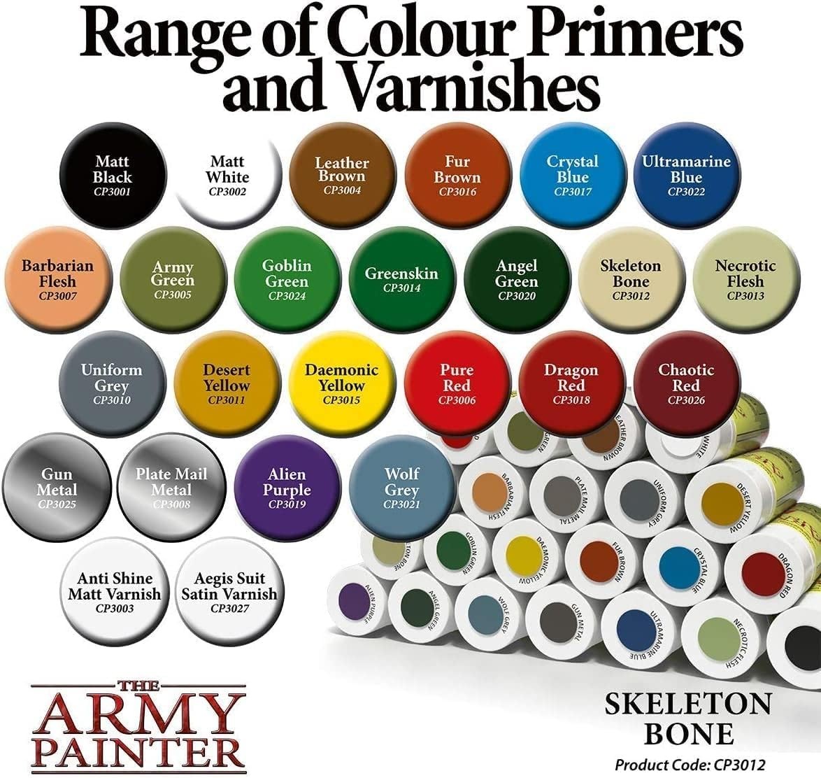 The Army Painter Color Primer Spray Paint, Skeleton Bone, 400ml, 13.5oz – Acryli