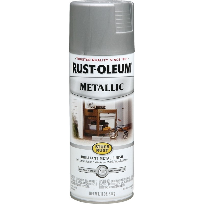 Rust-Oleum 7277830 Rust Preventative Spray Paint, Metallic, Matte Nickel, 11 oz,