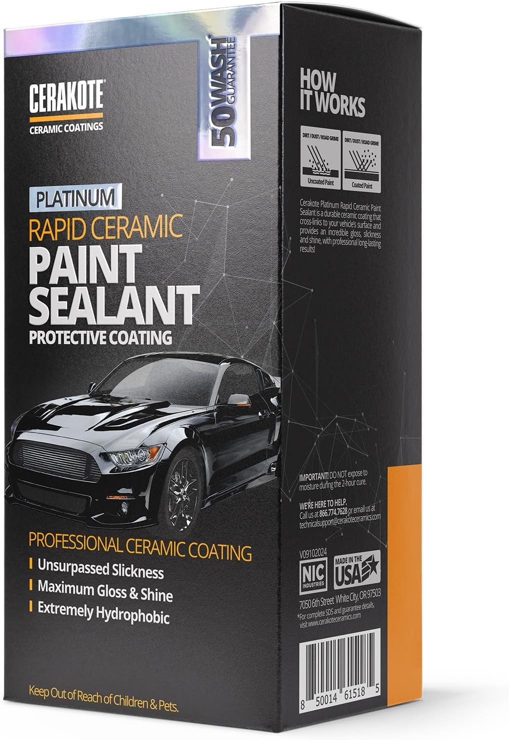 14 oz Ceramic Paint Sealant Spray – 50 Wash Rating for Car Protection