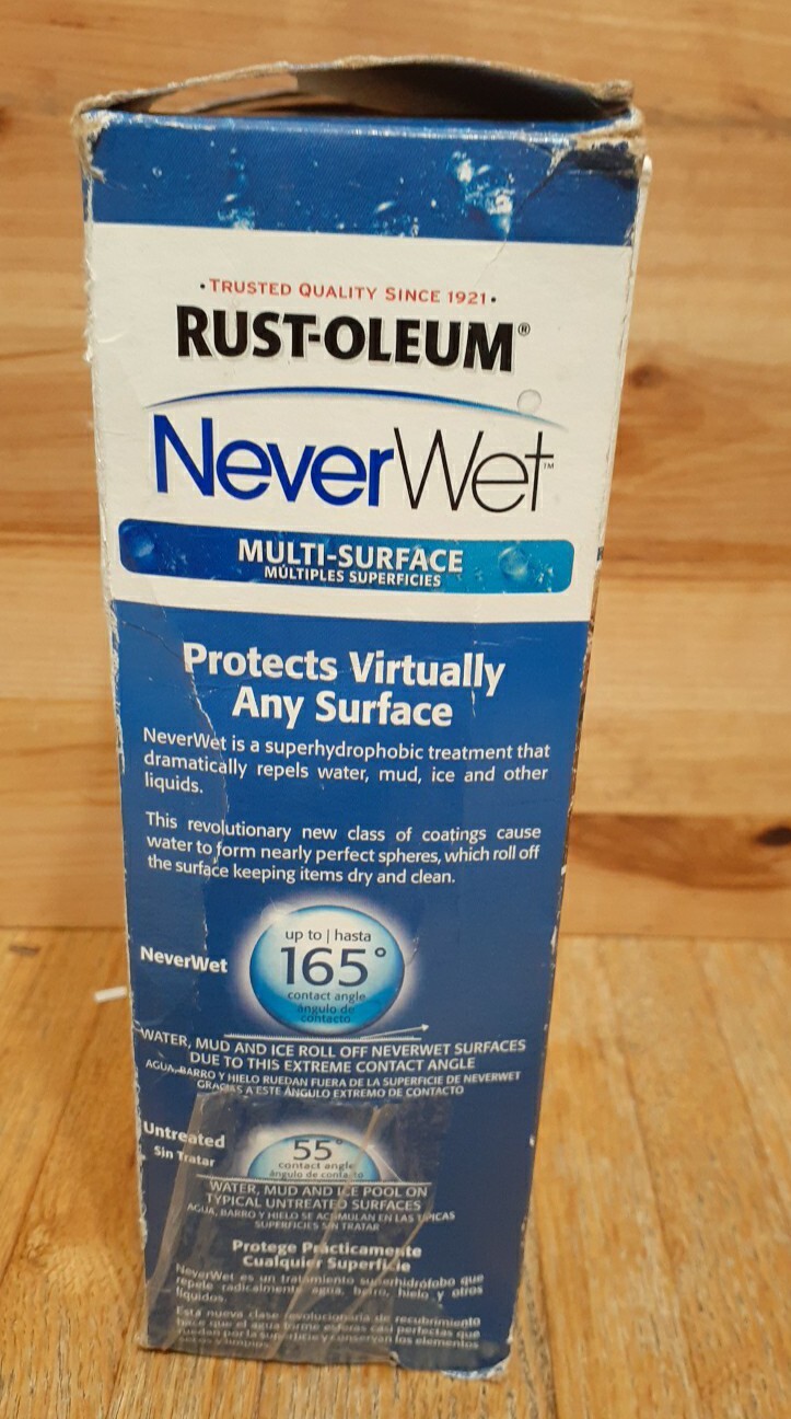 RUSTOLEUM FROSTED CLEAR NEVER WET MULTI-SURFACE KIT 2- 9oz can liquid repelling