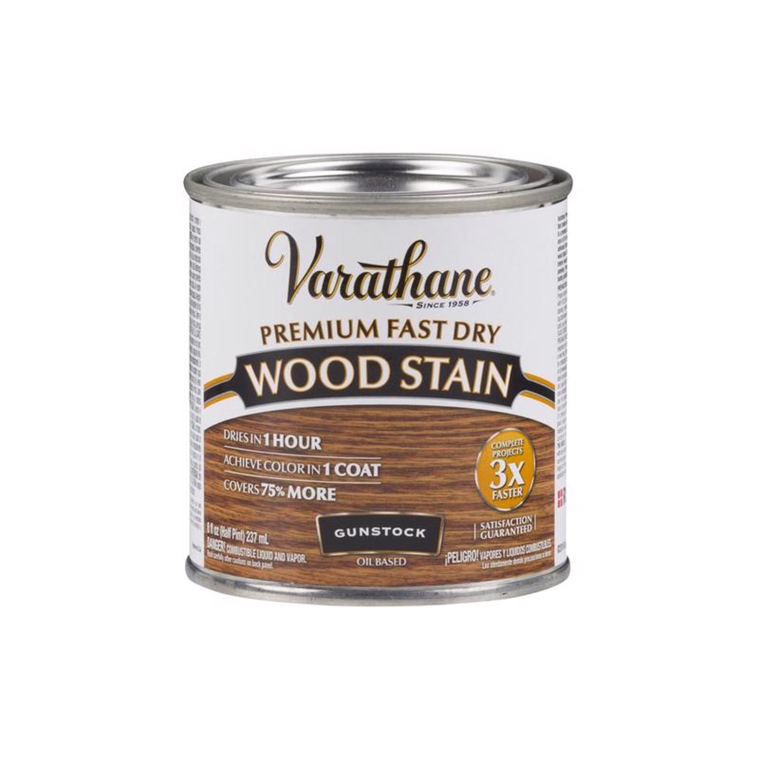 Varathane Semi-Transparent Gunstock Oil Urethane Modified Alkyd WoodStain 0.5pt