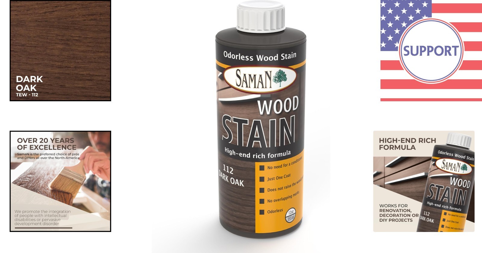 12 oz Odorless Dark Oak Wood Stain – Safe, Easy Application for All Wood