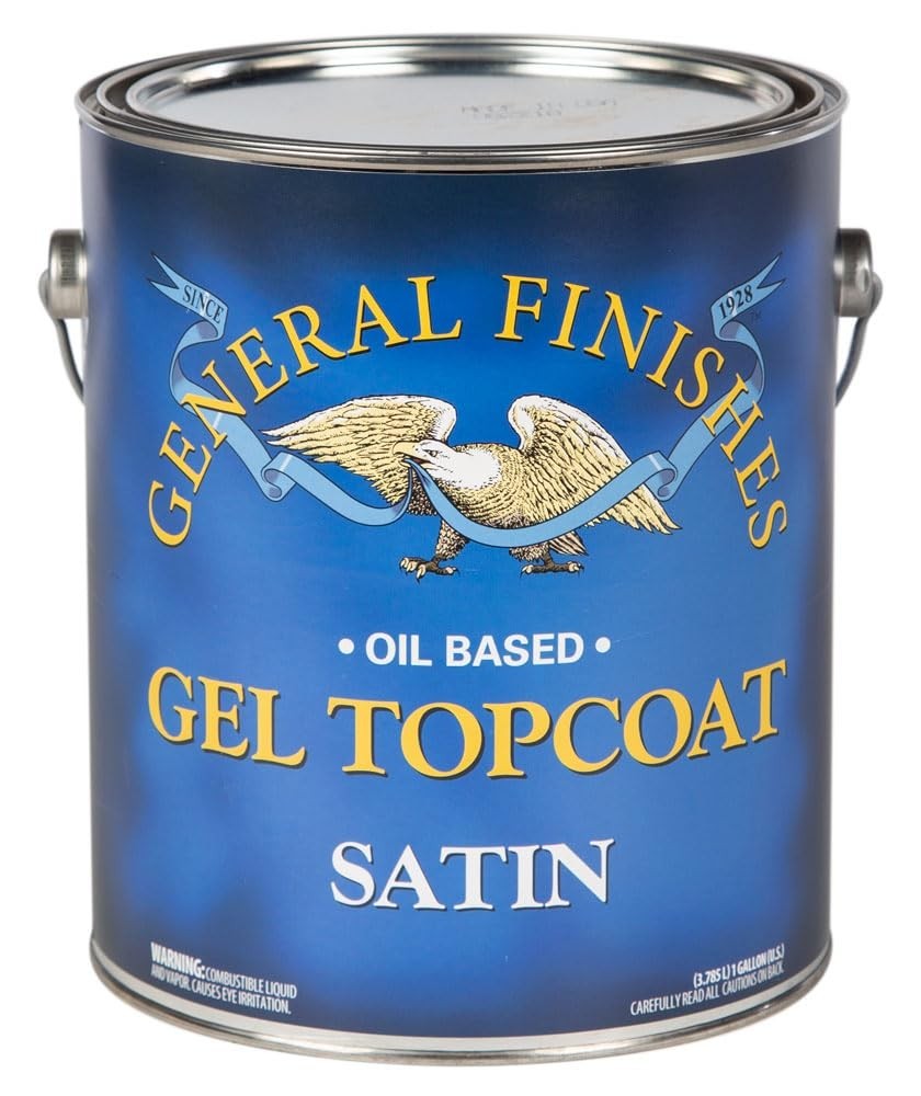 Oil-Based Gel Topcoat, 1 Gallon, Satin Finish, Durable Wood Coating, Easy Applic