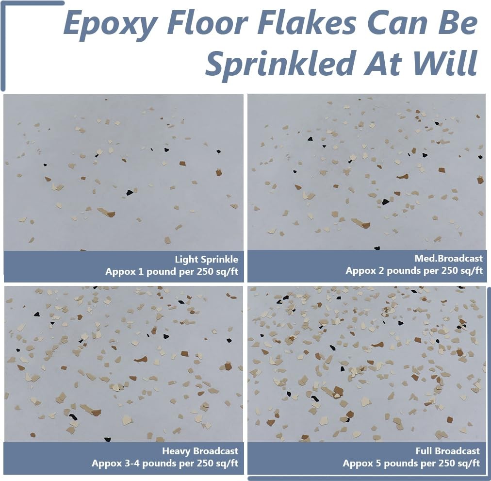 900G/2Lb Decorative Color Chips Blend Epoxy Floor Flakes Garage Floor Paint F…