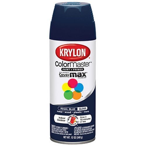 Krylon Colormaster GLOSS REGAL BLUE 2 CAN TWIN PACK SPRAY PAINT HOBBY SHOP